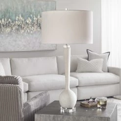 UTTERMOST KENTLY WHITE MARBLE TABLE LAMP