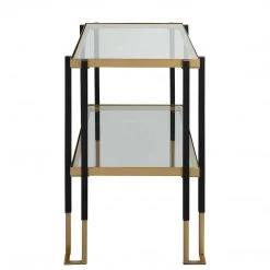 UTTERMOST KENTMORE BLACK + GOLD END TABLE Furniture