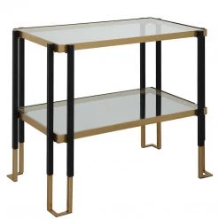 UTTERMOST KENTMORE BLACK + GOLD END TABLE Furniture