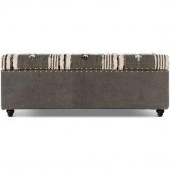 SURYA KHULNA STORAGE BENCH: WASHED BLACK Furniture