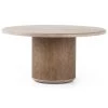 FOUR HANDS KIARA 60"RD WEATHERED PINE + RATTAN DINING TABLE Furniture