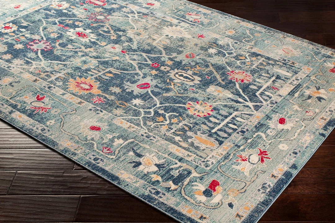 SURYA KINDRED DISTRESSED RUG: BLUE 4 SURYA KINDRED DISTRESSED RUG: BLUE