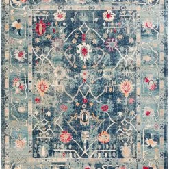 SURYA KINDRED DISTRESSED RUG: BLUE