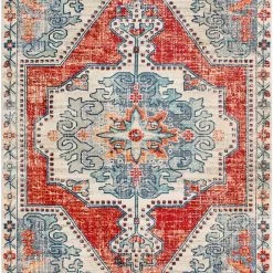 SURYA KINNARA DISTRESSED RUG: RED