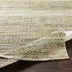 SURYA KIZZY WOVEN WOOL RUG: GREEN