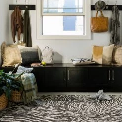 LOLOI JUNEAU WOOL + VISCOSE RUG: CHARCOAL, SILVER