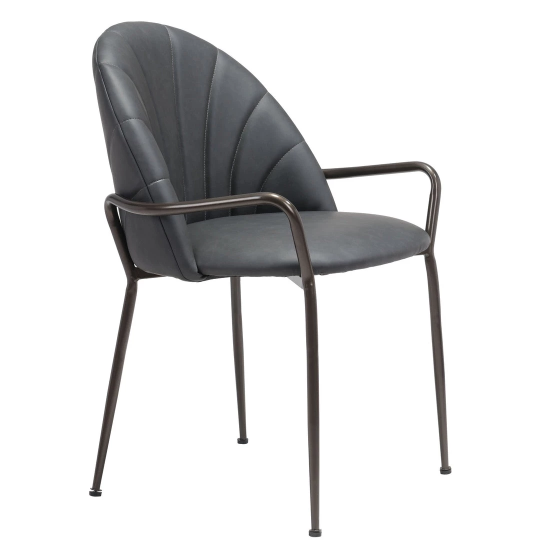 ZUO Furniture KURT BLACK LEATHERETTE DINING CHAIR 3 ZUO Furniture KURT BLACK LEATHERETTE DINING CHAIR