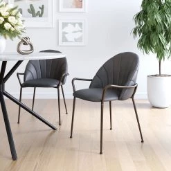 ZUO Furniture KURT BLACK LEATHERETTE DINING CHAIR 14 ZUO Furniture KURT BLACK LEATHERETTE DINING CHAIR