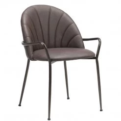 ZUO KURT BROWN LEATHERETTE DINING CHAIR Furniture