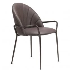 ZUO KURT BROWN LEATHERETTE DINING CHAIR Furniture