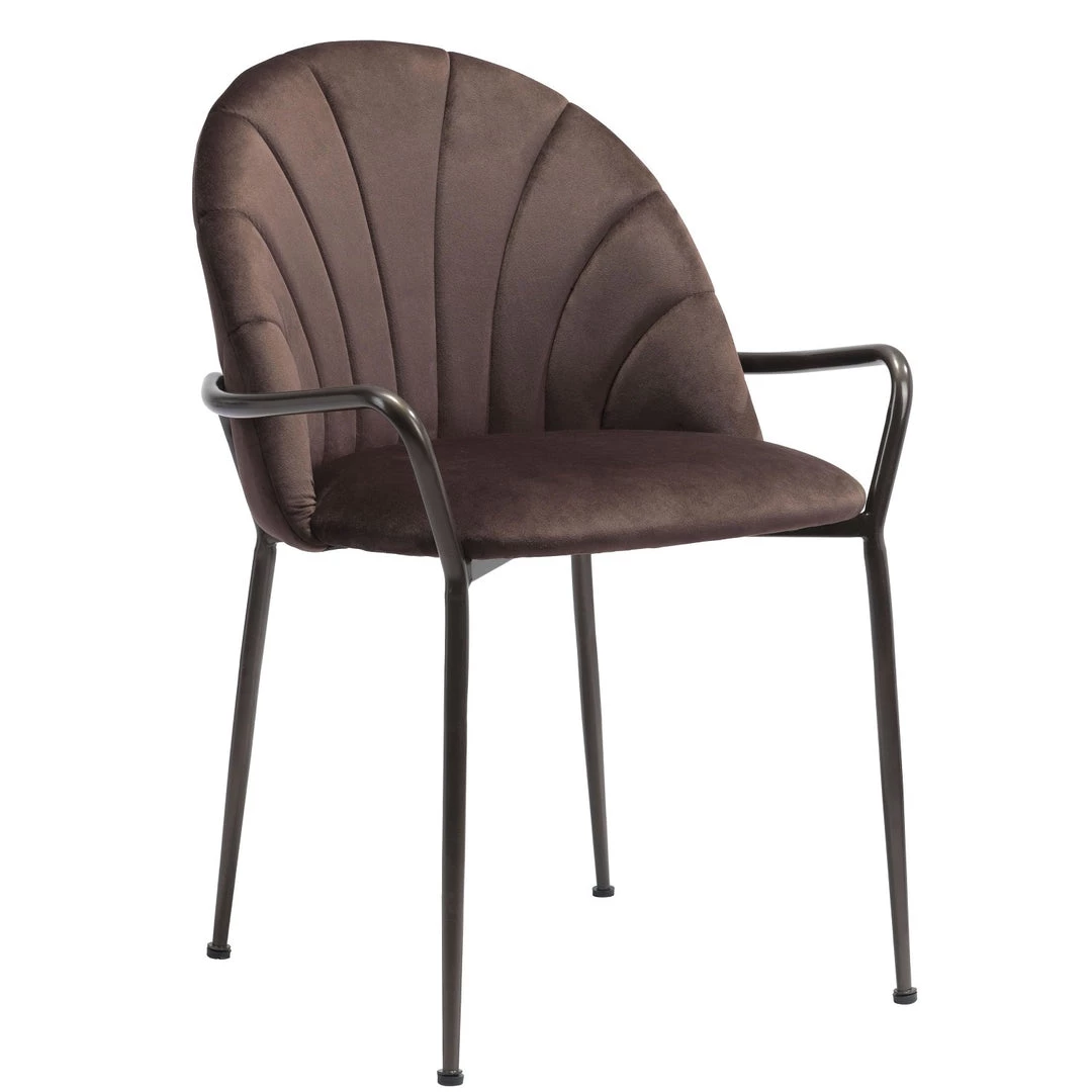 ZUO Furniture KURT BROWN VELVET DINING CHAIR 2 ZUO Furniture KURT BROWN VELVET DINING CHAIR