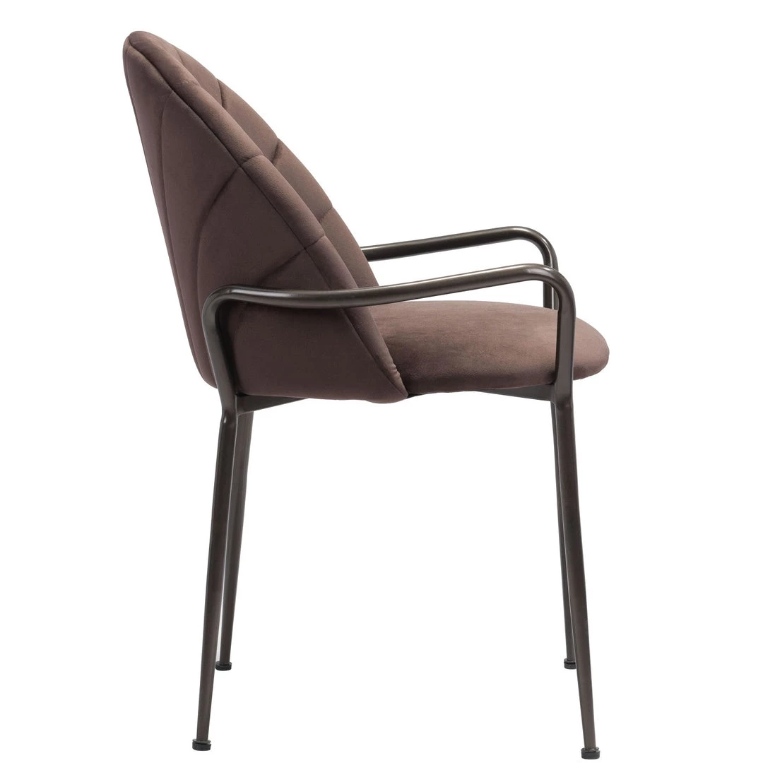 ZUO Furniture KURT BROWN VELVET DINING CHAIR 4 ZUO Furniture KURT BROWN VELVET DINING CHAIR