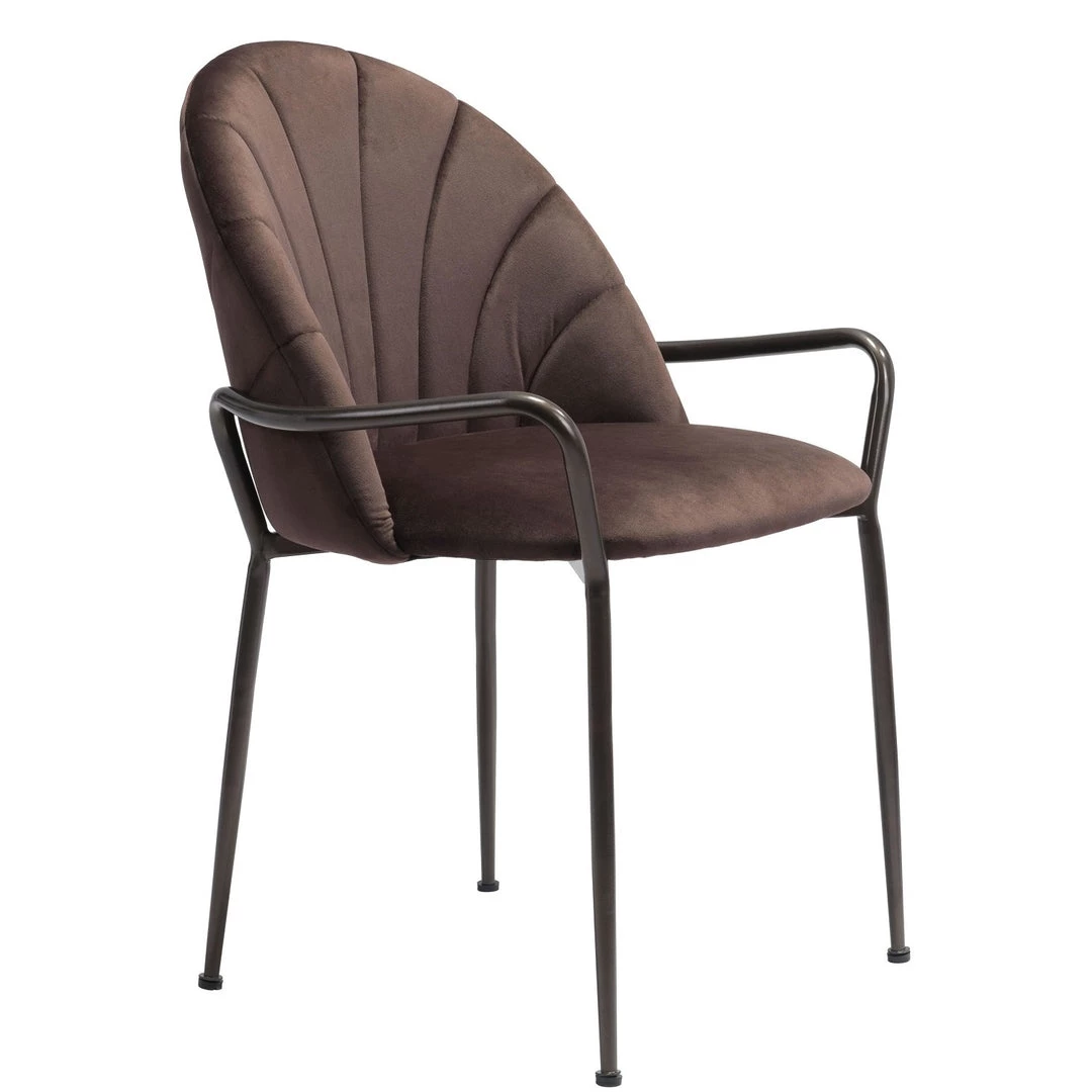 ZUO Furniture KURT BROWN VELVET DINING CHAIR 3 ZUO Furniture KURT BROWN VELVET DINING CHAIR