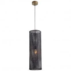 CYAN LA SELVA MATTE BLACK RATTAN PENDANT Lighting