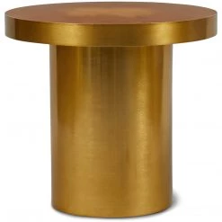 URBIA Furniture LARA BRASS & OAK BURL END TABLE