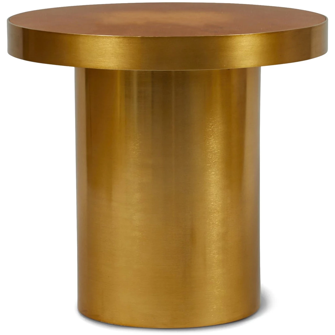 URBIA Furniture LARA BRASS & OAK BURL END TABLE 1 URBIA Furniture LARA BRASS & OAK BURL END TABLE