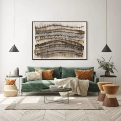 L ART Wall Art "LAYERED MOUNTAINS" LINEN ART