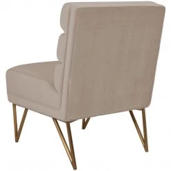TOV LEONIE ARMLESS ACCENT CHAIR: CREAM VELVET Living Room 5 TOV LEONIE ARMLESS ACCENT CHAIR: CREAM VELVET Living Room