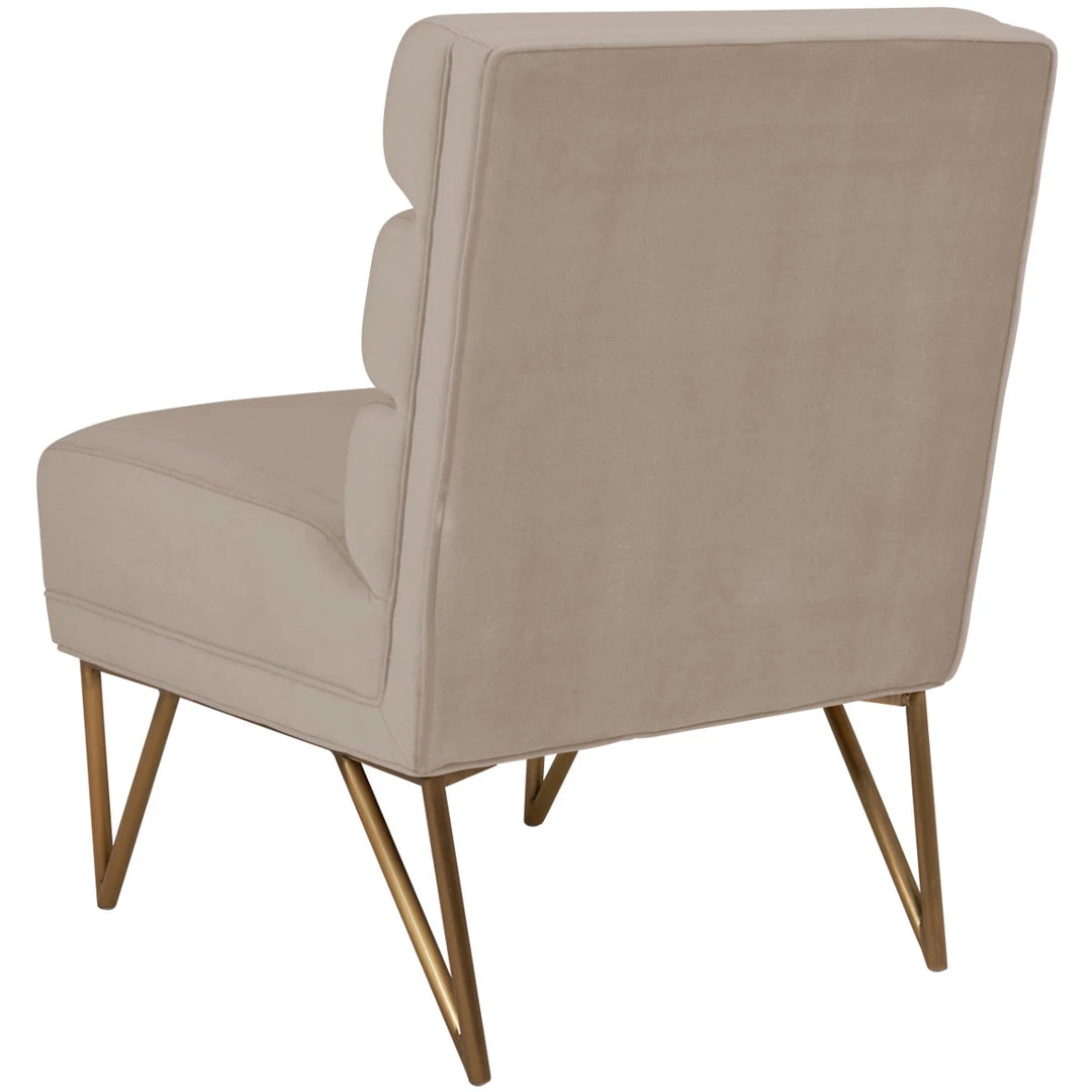 TOV LEONIE ARMLESS ACCENT CHAIR: CREAM VELVET Living Room 3 TOV LEONIE ARMLESS ACCENT CHAIR: CREAM VELVET Living Room