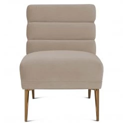 TOV LEONIE ARMLESS ACCENT CHAIR: CREAM VELVET Living Room