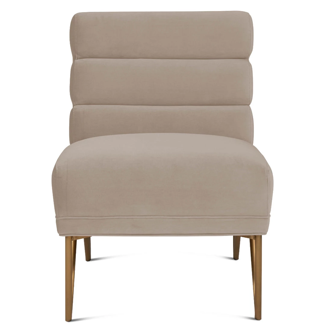 TOV LEONIE ARMLESS ACCENT CHAIR: CREAM VELVET Living Room 1 TOV LEONIE ARMLESS ACCENT CHAIR: CREAM VELVET Living Room