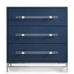 HOOKER LESSON BLUE LEATHER THREE DRAWER CHEST Furniture