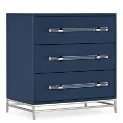 HOOKER LESSON BLUE LEATHER THREE DRAWER CHEST Furniture