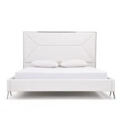 VIG LEXI WHITE LEATHERETTE PLATFORM BED Furniture