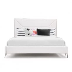VIG LEXI WHITE LEATHERETTE PLATFORM BED Furniture