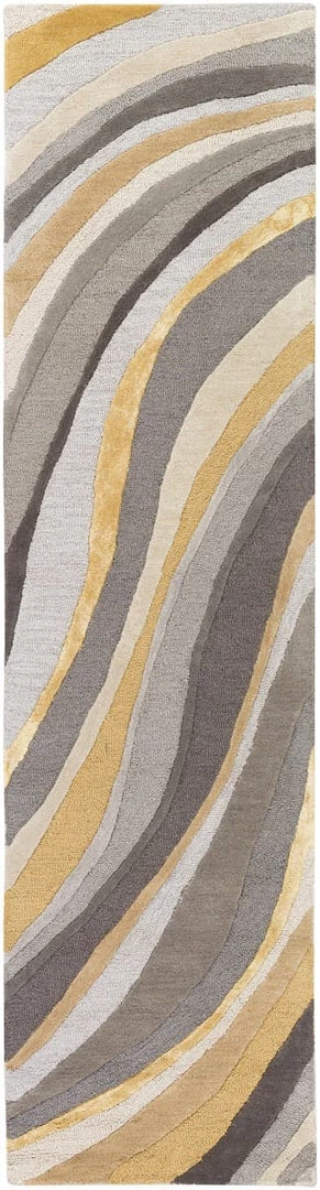 SURYA WAVES WOOL + VISCOSE RUG: GOLD, GRAY 3 SURYA WAVES WOOL + VISCOSE RUG: GOLD, GRAY