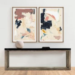 L ART Wall Art "LIFE INTERSECTIONS I" GLASS FRAMED ART