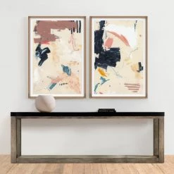 L ART Wall Art "LIFE INTERSECTIONS II" GLASS FRAMED ART