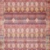 LOLOI LILAH VINTAGE PRINT FLAT RUG: SUNKIST CORAL, PINK