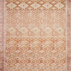 LOLOI LILAH VINTAGE PRINT FLAT RUG: SUNKIST PEACH