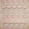 LOLOI LILITH VINTAGE PRINT FLAT RUG: DUSTY ROSE