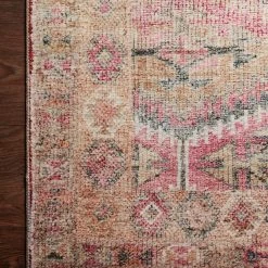 LOLOI LILITH VINTAGE PRINT FLAT RUG: DUSTY ROSE
