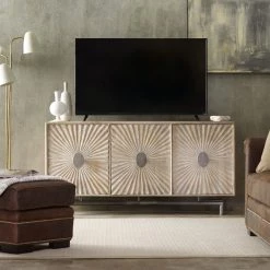 HOOKER LIMA WHITE WASH MEDIA CREDENZA