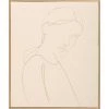 MOES Wall Art "LINE PORTRAIT" GOLD FRAMED NATURAL CANVAS ART