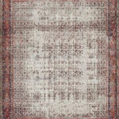 LOLOI LINLEY VINTAGE PRINT FLAT RUG: IVORY, BRICK