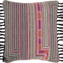 SURYA Pillows + Decor LITA EMBROIDERED FRINGE THROW PILLOW