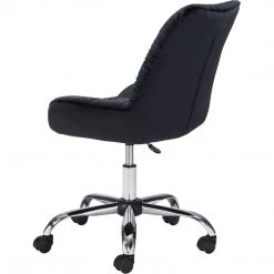 ZUO LOFT PLUSH TUFTED VELVET OFFICE CHAIR: BLACK