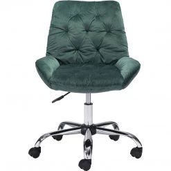 ZUO LOFT PLUSH TUFTED VELVET OFFICE CHAIR: GREEN