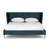 DOVETAIL LORENZO TEAL VELVET PLATFORM BED