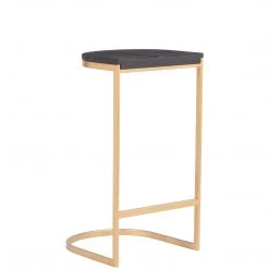 ZUO LOUIS BLACK + GOLD BAR STOOL | SET OF 2 Kitchen + Dining