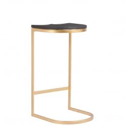ZUO LOUIS BLACK + GOLD BAR STOOL | SET OF 2 Kitchen + Dining