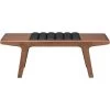 NUEVO Living Room LUCIEN WALNUT RIBBED BENCH: BLACK