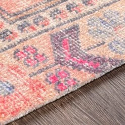 SURYA LYLA VINTAGE PRINT RUG: ORANGE, WHEAT, PINK