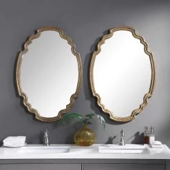 UTTERMOST Mirrors MADELEINE SHAPED OVAL MIRROR: GOLD