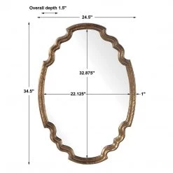 UTTERMOST Mirrors MADELEINE SHAPED OVAL MIRROR: GOLD