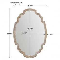 UTTERMOST Mirrors MADELEINE SHAPED OVAL MIRROR: NATURAL